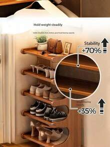 1PC 5 6 Tier Space Saving Bamboo Freestanding Multifunctional Minimalist Easy Assembly Natural Shoe Rack Organizer For Entryway Closet Hallway Bedroom Home Decor Desktop Storage Shoe Shelving Unit Hot Search - Multicolor - View 3