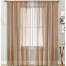 1Pc Solid Color Light-Weight Voile Curtain, Modern Minimalist Polyester Sheer Window Curtain For Bedroom, Living Room, Balcony Decoration - Multicolor - View 13