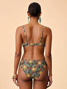 Travachic Women's Summer Beach Sun Face Print Sexy Fashion Bikini Two-Piece Swimsuit Set - Multicolor - View 2