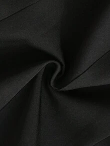 Modelyn Plus Size Women's Lapel NeckPatchwork Black Mesh Asymmetric Hem Fashion Sleeveless Blazer Office Date Night Summer Smart Elegant - Black - View 3