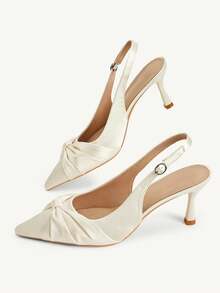 CUCCOO CHICEST Damen Schuhe Frühling Sommer Kink Dekorative Rückseite Triple Tip Stiletto, Französisch Einfach Wind Wildleder Stoff Mehrfarbig Damen High Heel Sandalen Dating Pendeln Einkaufen Bankett Party Urlaubsgeschenke - Beige - Übersicht 6