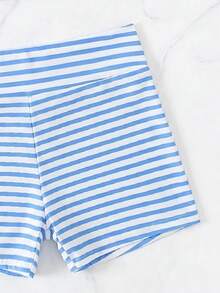 Bonvoyette Striped Print Spaghetti Strap Two-Piece Bikini Set - Multicolor - View 5