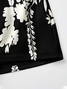 GlowEve CURVE Plus Size Women's Spring Summer Fashion Commute Print Pattern A-Line Shorts - Black - View 5