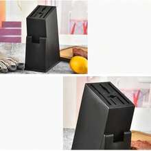 Plastic Knife Holder, Multifunctional Storage Rack, Shelf, Knife Holder, Countertop, Kitchen Knife Holder, Household Kitchen Appliance Storage - Black Brushed - View 4