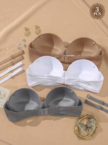 DesireSculpt Women's Underwire Bra 3pcs Set - Multicolor - View 2
