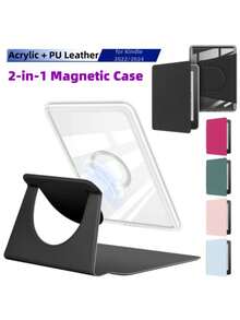1 PC Magnetic Auto Wake Sleep 360 Rotation Detachable Acrylic Case Cover For Kindle Generation With Smart Cover Feature Transparent Perfect For Office Travel Daily Use Hot Kindle Protective Case - Multicolor - View 2