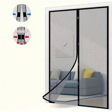 AIYYIPA 1pc Magnetic Mosquito Net Door Curtain, Summer Upgrade Windproof Screen, No Drilling Required, Mesh Curtain - Anti-Insect & Ventilation, Classic Design, Suitable For Bedroom, Living Room, RV Door And Windows, Includes Sticky Tape! - multicolor - View 3