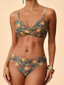 Travachic Women's Summer Beach Sun Face Print Sexy Fashion Bikini Two-Piece Swimsuit Set - Multicolor - View 8