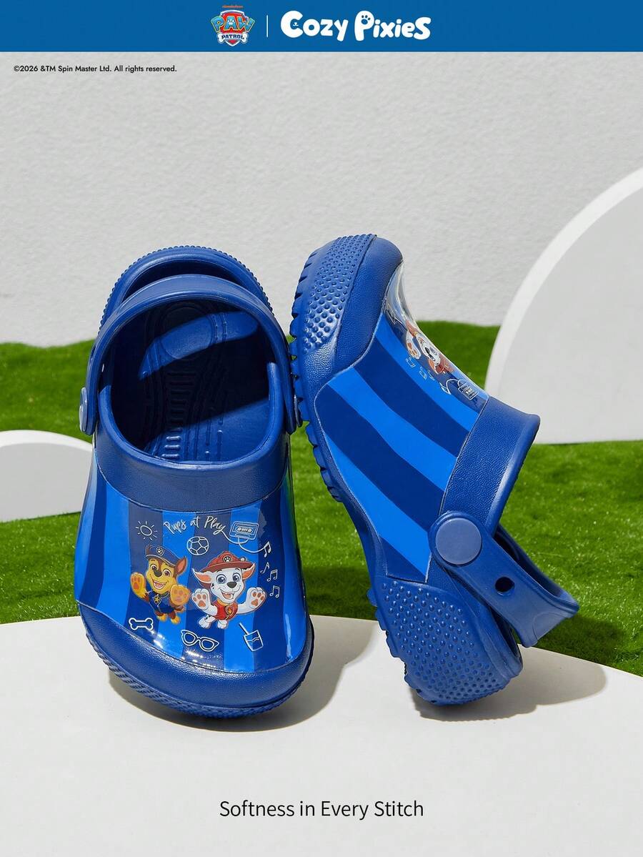 Cozy Pixies | PAW Patrol 可愛卡通藍色兒童抓握強化園藝幼兒與嬰兒透氣快乾水鞋,輕量耐用 EVA 材質,Pl - 藍色 - 查看 1