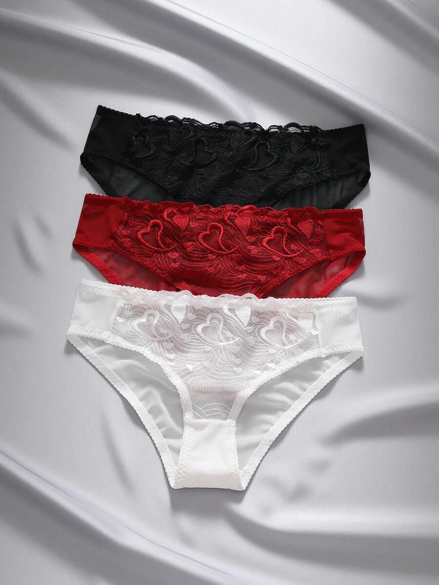 EmpressEnvy 女款蕾絲三角內褲 3入組 多色混裝 - 彩色 - 查看 1