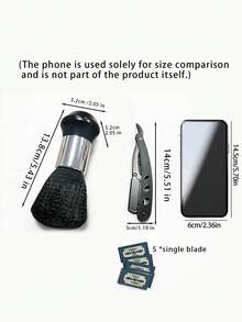 7-Piece Shaving Set - Professional Men's Straight Razor Barber Straight Razor Set, Equipped With A Neck Dusting Brush And 5 Double-Edged Blades, Suitable For Hair Salons - Safety Tazor + Blade - View 4