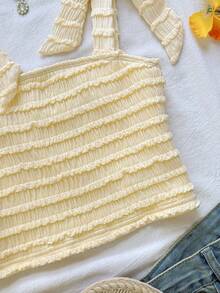 SHEIN Tween Girl Fashionable Elegant Knit Cami Tank Top - Yellow - View 5