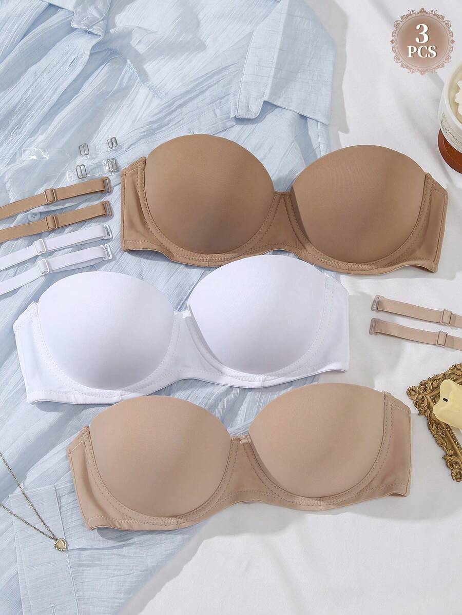 DesireSculpt 3pcs/Set Women's Underwire Bra - Multicolor - View 1