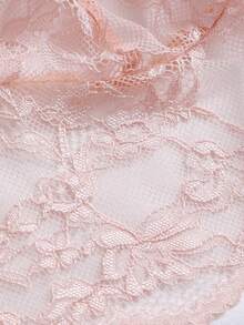 Elorette Floral Lace Bralet With Floral Shorts - Coral Pink - View 9