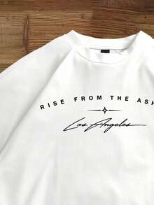 Manfinity Joysei Standard Size Men's Loose Cropped Raglan Sleeve T-Shirt, Suitable For Autumn/Winter - White - View 4