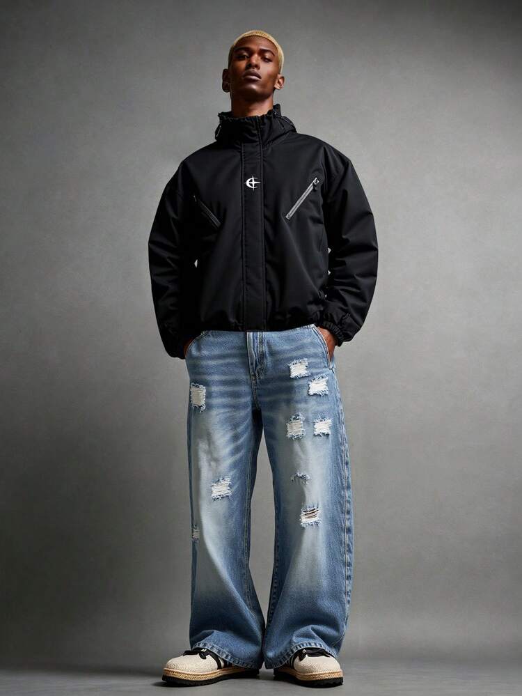 PAVTROS Jaqueta Casual Preta Masculina, Jaqueta de Chuva Techwear