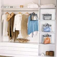 1pc Clear Handbag Storage Organizer Dust Cover Bags, 5 Sizes Transparent Purse Protector Storage Bag With Zipper And Handle For Closet Shelf - Dustproof & Moistureproof, Gender Reveal Party, Perfect For Birthdays, Weddings, Parties - Multicolor - View 3