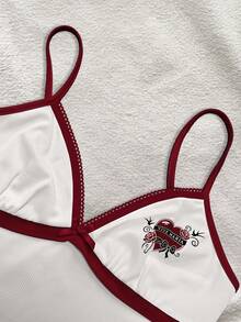 IslaSuriya Atasan Camisole Kasual Wanita dengan Trim Warna Kontras, Musim Panas - Krem - View 3