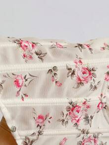 Soleia 女款春夏浪漫度假風雛菊刺繡紋理印花3D花卉裝飾抹胸上衣，休閒約會情人節下午茶海灘郵輪公路旅行城市度假音樂節派對波希米亞嬉皮西式風格，可作內搭或外穿，無墊肩 - 淺粉色 - 查看 8