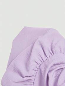 SHEIN MOD 女款夏季性感海灘度假風拼接貝殼與海星緞帶蕾絲下擺打結掛脖迷你洋裝 - 紫色 - 查看 10