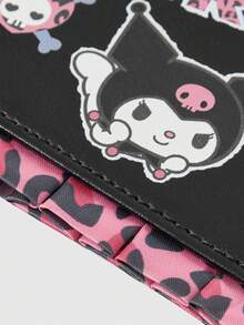 Kuromi | ROMWE | ROMWE 卡通豹紋蕾絲卡套，多功能收納卡包，適用公車地鐵學生卡，，豹紋 - 黑色3 - 查看 3