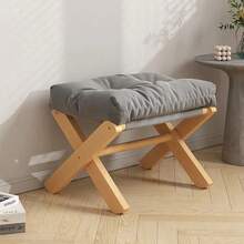 Compact Home Storage Stool, Foldable Footrest For Living Room, Made Of Maple Wood With Soft Padding And Breathable Design, Low And Comfortable, Modern Minimalist Style Suitable For Various Tastes, Ideal For Daily Use, Providing Extra Comfort For - Multicolor - View 4