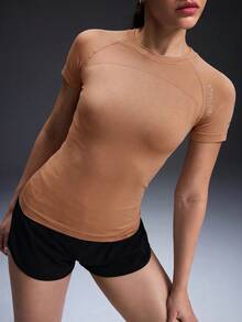 Powerista Women's Letter Print Casual Versatile Daily Travel Sports T-Shirt - Brown - View 8