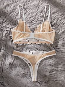 Slumberist 2pcs French Classic Sexy Lingerie Bra And Panty Set - White - View 2