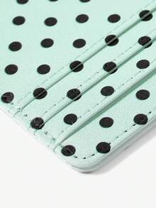 Viva Strut 1pc Mint Green-Brown Polka Dot Multi-Card Holder, Retro Polka Dot Light And Thin Card Bag, Small And Large Capacity - Mint Green - View 5