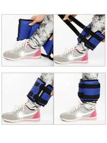 2pcs Adjustable Wrist & Ankle Weights, Unisex, Modular Leg Resistance Bands For Knee And Thigh Exercises, Suitable For Running, Walking, Aerobics, Gym, Yoga, Can Attach Sandbags - Multicolor - View 6