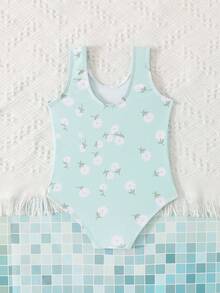 Baju Renang Terusan Bayi Perempuan Motif Bunga Kecil - MultiWarna - View 2