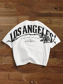 Manfinity Joysei Standard Size Men's Loose Cropped Raglan Sleeve T-Shirt, Suitable For Autumn/Winter - White - View 2