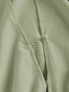SHEIN MOD 大尺碼女款素色無袖洋裝 優雅通勤洋裝(附腰帶) - 綠色 - 查看 6