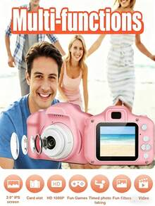 Teckwe Cámara digital de alta definición 1080P, pantalla IPS de 2 pulgadas, función de grabación de fotogramas, linda y portátil, regalo ideal para Año Nuevo, cumpleaños o fotografía de festivales; no incluye tarjeta de memoria ni cable de carga USB, con batería incorporada de 400mAh. - Ver 5