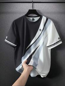 Manfinity Homme 男士圖案印花設計T恤，男士時尚夏季休閒運動服，適合日常休閒穿著、戶外運動等，也是送給男朋友或丈夫的理想禮物 - 彩色 - 查看 7