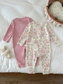 LMoss Kids Baby Girl Knitted Cute Animal Pattern Casual Romper 2pcs Set - Multicolor - View 2