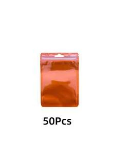 50個/100個 粉紅色禮品包裝袋，透明展示袋適用於珠寶與配件，可重複使用的夾鏈袋適用於電纜、化妝品與全息包裝 - 多色 - 查看 8