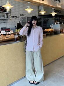 K-Vae 2026 New Arrival Unique Women's Striped Long Sleeve Shirt For Early Summer - Pink - View 3