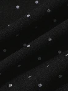 DAZY 女款翻領波點韓式風格滿版印花襯衫 夏季 - 黑色 - 查看 6