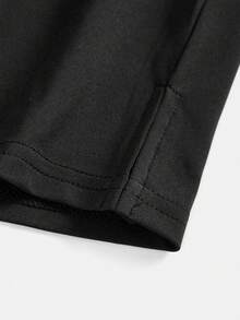SHEIN Tween Girl Tween Girl Fashion Casual Versatile Comfortable Black Solid Color Split Hem Capri Leggings - Black - View 5