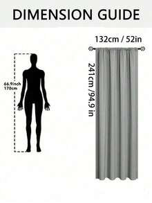 1 Piece Solid Color Full Blackout Curtain With Heat Insulation And Coated Insulated Lining, Rod Pocket Top Design, Suitable For Living Room, Bedroom, Kitchen, Bathroom And Home & Room Decoration - Multicolor - View 15