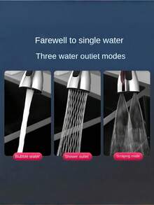 1PC Silver Aerator Multi Function Kitchen Faucet Nozzle 3 Mode Water Saving Swivel Tap Aerator For Kitchen Bathroom Sink Universal Easy Clean Finish - Multicolor - View 8