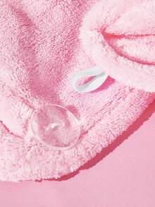 Mean Girls | SHEIN Flower Smiling Face Pattern Hair Dryer Cap, Small Daisy Pattern Absorbent Material Hair Towel, Suitable For All Hair Types, Bath Products - Baby Pink - View 10