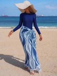 Swim Mulvari 26SS 春夏度假海灘高階精緻優雅保守波希米亞風 2 件式泳衣套裝附裙子布基尼 - 彩色 - 查看 1