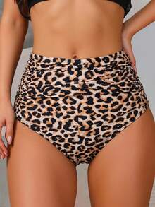 Swim Basics Quần bơi size lớn họa tiết da báo, cạp siêu cao, nhún eo kiểm soát bụng - Nhiều màu - Xem 5