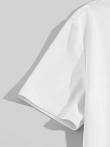 Sorvial Men's Standard Size White Short Sleeve T-Shirt And Shorts Set - White - View 5