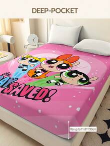 THE POWERPUFF GIRLS X Joivida 1 Stück Spannbetttuch, Matratzenschutz, Matratzenbezug für das Bett, tiefes Spannbetttuch, weich und atmungsaktiv, für alle Bettgrößen, Bettwäsche, Bettwäsche, Wohnheim & Schlafzimmerdekoration - Verschiedenfarbig - Übersicht 4
