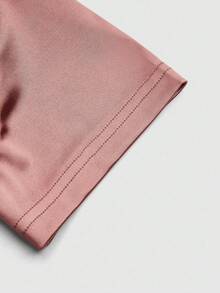 EMERY ROSE Đầm nữ cổ chữ V tay ngắn, xếp ly eo, kiểu dáng thanh lịch, thích hợp mặc hàng ngày, đi nghỉ mát, dạo chơi, dự tiệc, mùa xuân/hè. - Bụi hồng - Xem 3