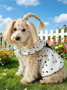 Chaleco de moda con patrón de corazón negro para mascotas, ropa para perros y gatos, chaleco de estilo lindo para perros y gatos pequeños como Teddy, Bichón, Pomerania - Multicolor - Ver 4