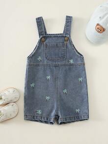 Baby Boys Clothing Overalls Romper With Pockets Comfortable Versatile Suitable For Spring And Summer - Blue - View 3
